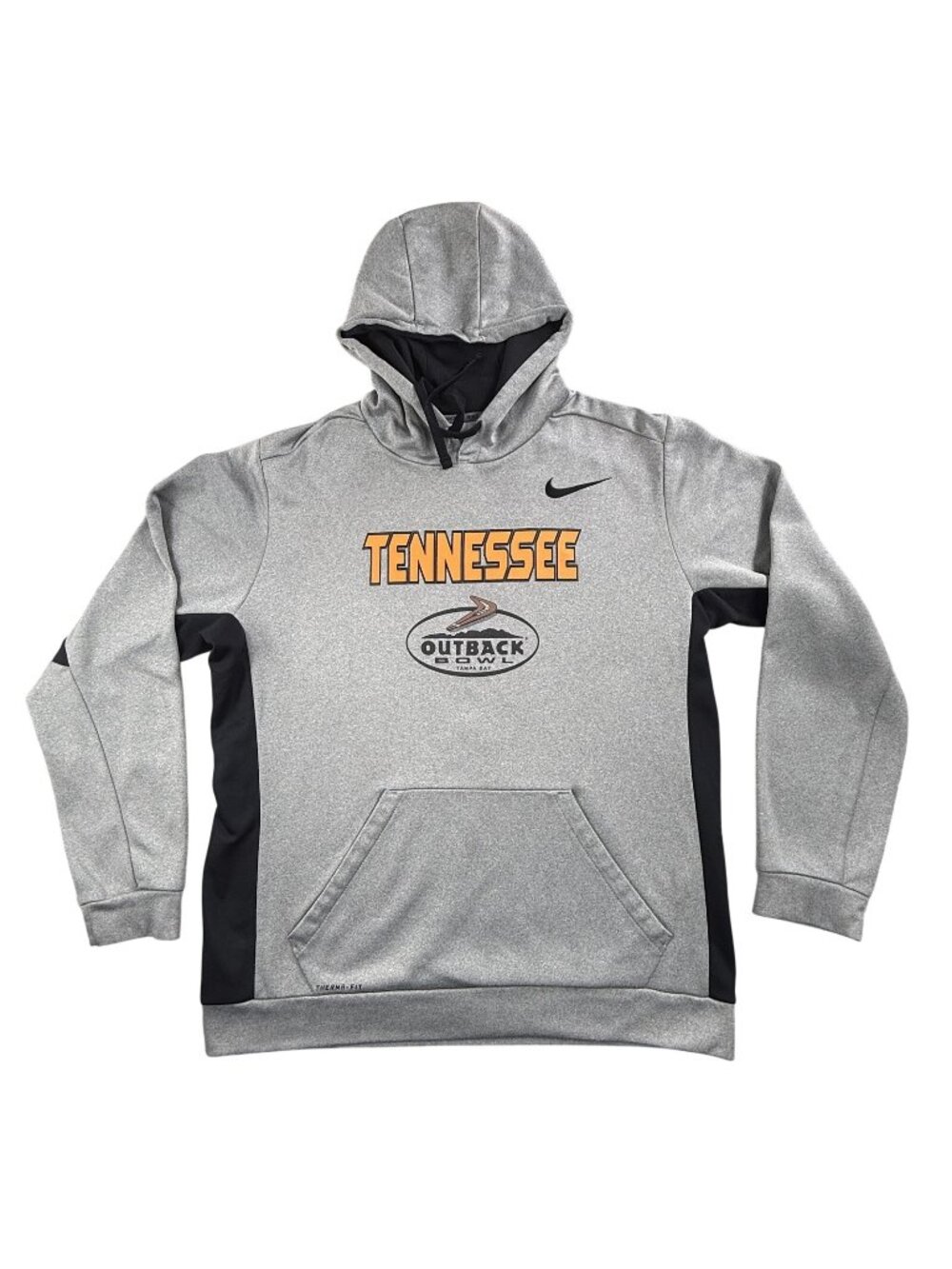 Tennessee Volunteers Sweatshirt Mens Large Gray NCAA Football Nike Therma Fit